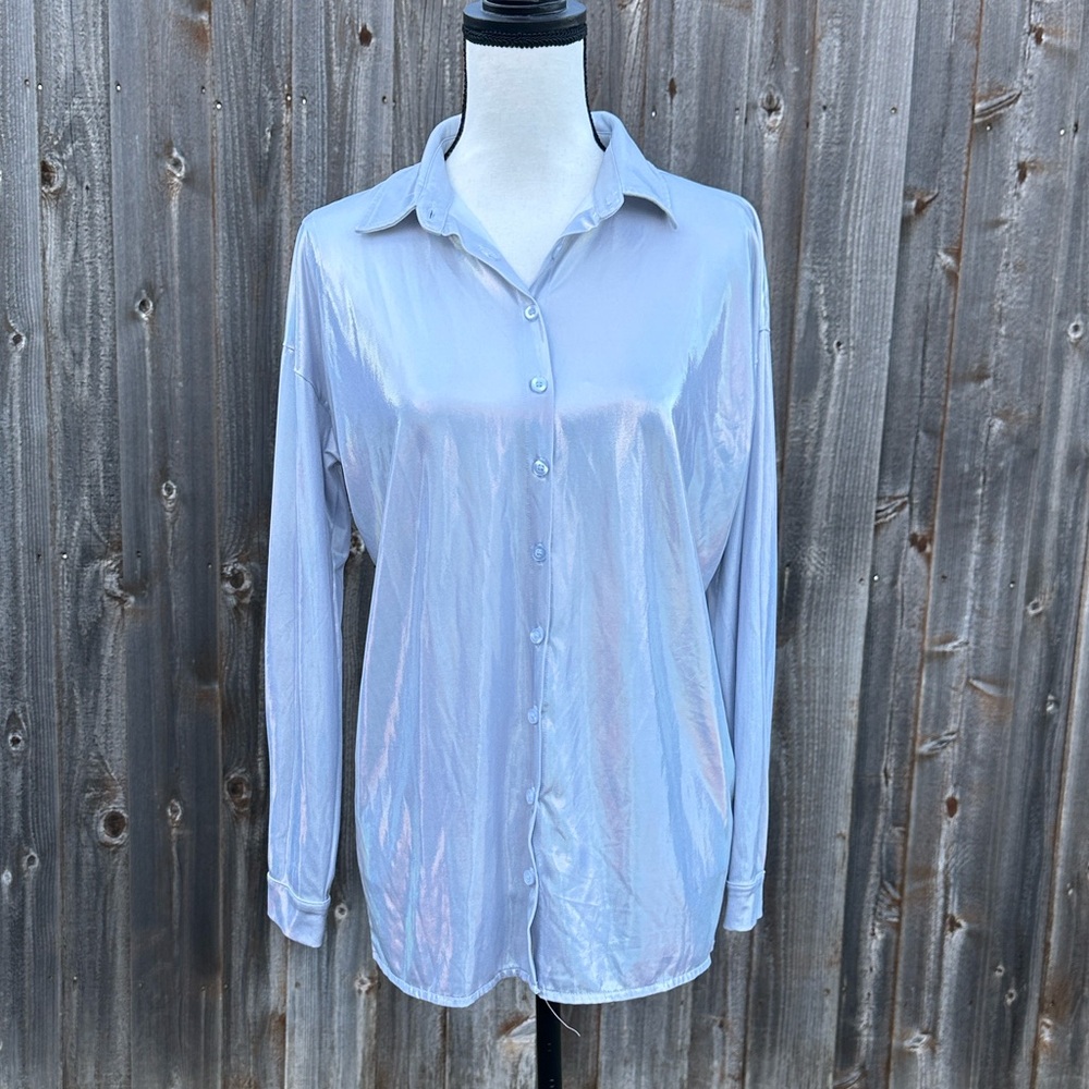 Current Mood-Spaced Out Holographic Shirt EUC